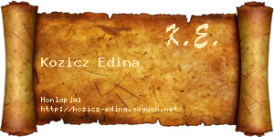 Kozicz Edina névjegykártya