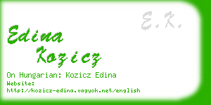 edina kozicz business card